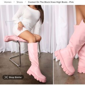 Fashion Nova Pink Knee-High Boots